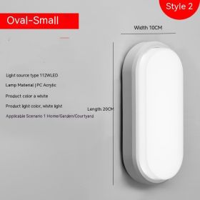 Outdoor Waterproof Wall Lamp Moisture-proof Ceiling (Option: Small White Oval White Light)