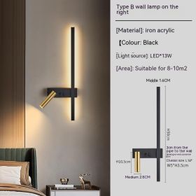 Living Room Sofa Background Wall Decorative Light Luxury Creative Bedroom Bedside Lamp (Option: Black Gold B Type Right)