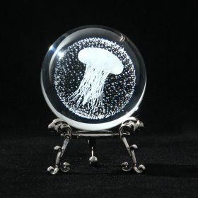 1pc Crystal Ball Art Decoration; Decoration Craft; Crystal Ball Valentine's Day Gifts Birthday Gifts (Color: Jellyfish)