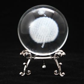 1pc Crystal Ball Art Decoration; Decoration Craft; Crystal Ball Valentine's Day Gifts Birthday Gifts (Color: Dandelion)