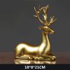 NORTHEUINS Resin Golden Couple Deer Figurines for Interior Nordic Animal Statue Official Sculptures Home Decoration Accessories