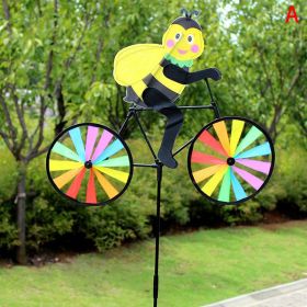 1pc, Outdoor Decoration Three-dimensional Biker Animal Fabric Windmill Traditional Nostalgic Toy Colorful Windmill (Items: A Bee Animal Riding A Windmill)