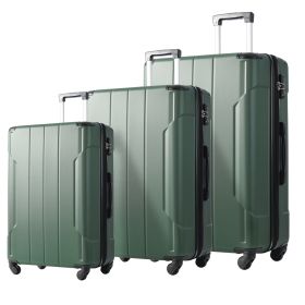 Hardshell Luggage Sets 3 Pcs Spinner Suitcase with TSA Lock Lightweight 20''24''28'' (Color: as Pic)