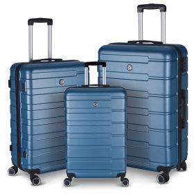 Luggage Suitcase 3 Piece Sets Hardside Carry-on luggage with Spinner Wheels 20"/24"/28" (Color: as Pic)