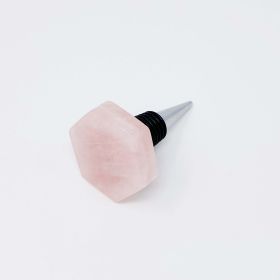 Another Class Hexagon Stone Wine Stopper By Young (Color: Rose Qaurtz)