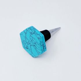 Another Class Hexagon Stone Wine Stopper By Young (Color: Turquoise)