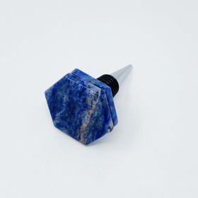 Another Class Hexagon Stone Wine Stopper By Young (Color: Sodalite)