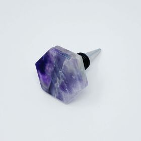 Another Class Hexagon Stone Wine Stopper By Young (Color: Amethyst)