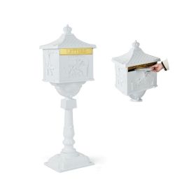 Outdoor Lawn Decor Retro Cast Aluminum Mailbox (Type: Mailbox, Color: White)