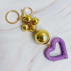 It Girl Glam Heart Bauble Key Chain (Color: Dreamy Purple)