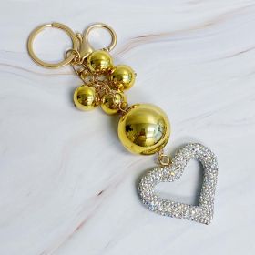 It Girl Glam Heart Bauble Key Chain (Color: White Rainbow)