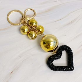 It Girl Glam Heart Bauble Key Chain (Color: Black Diamonds)