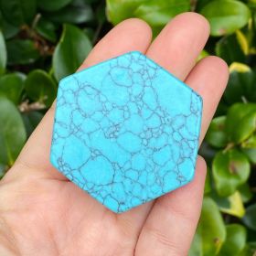 Hexagon Natural Stone Device Grip (Color: Turquoise)