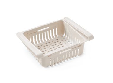 2pc Retractable Drawer Storage Basket Set - Space-Saving Organizer for Fridge & Kitchen - Convenient, Easy-to-Use (Color: Gray)