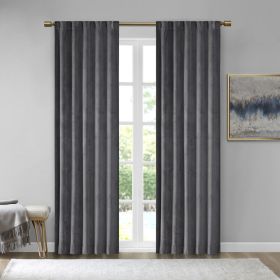 Room Darkening Poly Velvet Rod Pocket/Back Tab Curtain Panel Pair (Color: as Pic)