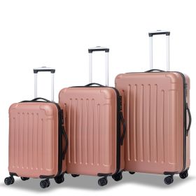 Luggage Sets ABS+PC Hardshell 3pcs Clearance Luggage Hardside Lightweight Durable Suitcase sets Spinner Wheels Suitcase with TSA Lock (20/24/28) (Color: as Pic)