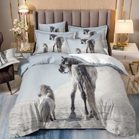 Horse Series 3D Digital Printing Bed Three-piece Set (Option: 0059 31-Quilt Cover 180X210CM)