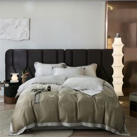 Spring And Summer New Home Textile Tencel Four-piece Set Bedding (Option: Phantom Brown-2 Style)