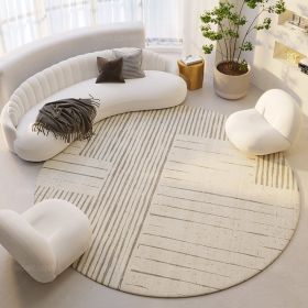 Silent Wind Absorbent Round Carpet Cream Wind Hanging Basket Dressing Table Bedroom Bedside Household Crystal (Option: Modern 13-80x80cm)