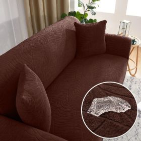 Sofa Cover Elastic All-inclusive Single Double Slipcover Dust Lazy Slipcover (Option: Dark Coffee-3seats185 230cm)