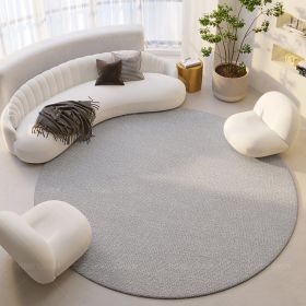 Silent Wind Absorbent Round Carpet Cream Wind Hanging Basket Dressing Table Bedroom Bedside Household Crystal (Option: Plain 03-100x100cm)