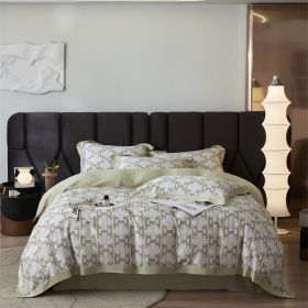 Spring And Summer New Home Textile Tencel Four-piece Set Bedding (Option: Gentleman-3 Style)