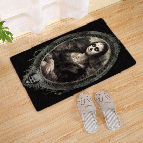 Halloween Flannel Floor Mat Bathroom Toilet Door Non-slop Mats Skull Absorbent Printing Floor Mat (Option: Halloween 210006-50x80)