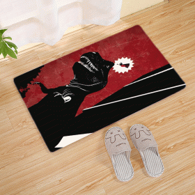 Halloween Flannel Floor Mat Bathroom Toilet Door Non-slop Mats Skull Absorbent Printing Floor Mat (Option: Halloween 210003-50x80)