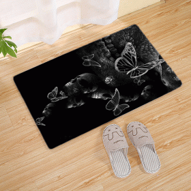 Halloween Flannel Floor Mat Bathroom Toilet Door Non-slop Mats Skull Absorbent Printing Floor Mat (Option: Halloween 210010-50x80)