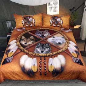 New Pure Cotton Quilt Four-piece Printing Style (Option: Wolf Quilt Cover 4-220x240)